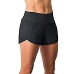 Tough Mode Womens 3" Lightweight Running WOD Volleyball Shorts Workout Mesh Liner Zip Pocket Black