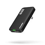 65W GaN USB C Charger, 3 Port Flat USB C Wall Charger with USB C and USB A, Fast Charging USB C Block, Slim USB C Charger PD3.0&PPS, Foldable Plug to Travel for Laptops, Tablets, Phone(Black-65W)