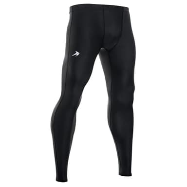 CompressionZ Men's Compression Pants for Workout, Sports|Base Layer Running Tights Leggings (Black, Large)
