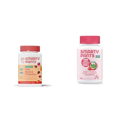 SmartyPants Organic Kids Multivitamin Gummies: Probiotics & Kids Probiotic Immunity Gummies: Prebiotics & Probiotics for Digestive Health and Immune Support Supplement