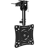 MOUNTUP Folding Under Cabinet TV Mount - Flip Down & Swivel TV Bracket, Fits 13-32" LCD Screens up to 22 Lbs, Space Saving Height Adjustable Under Counter Monitor Mount, VESA 75x75 & 100x100, MU0049