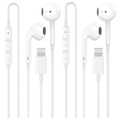 [Apple MFi Certified] for iPhone Headphones Wired Earbuds/Earphones with Built-in Microphone & Volume Control HiFi Stereo Nosie Reduction Compatible for iPhone 14 13 12 11 Pro Max XS XR X 8 7, 2 Pack