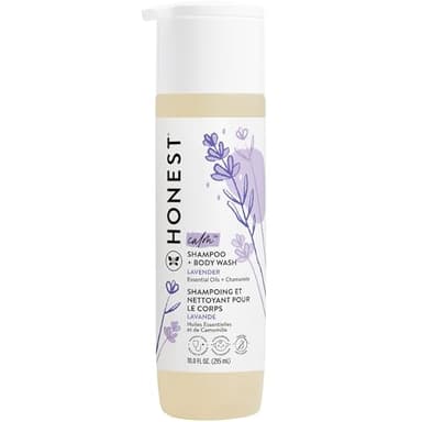 The Honest Company 2-in-1 Cleansing Shampoo and Body Wash, Gentle for Baby, Naturally Derived, Tear-free, Hypoallergenic, Lavender Calm, 10 fl oz