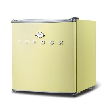 ICEBOX 1.7 Cu. Ft. Compact Refrigerator, ENERGY STAR Certified Small Refrigerator, Single Door Mini Fridge with Chiller Compartment, R600a Refrigerant, IBCR17SUN, Sun Yellow