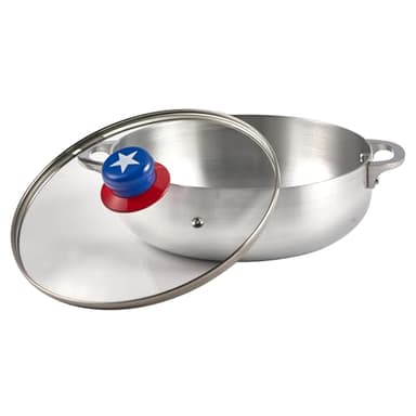 IMUSA 3.2Qt Boricua-Themed Aluminum Caldero with Lid, Caribbean Dutch Oven for Rice, Stews & Everyday Cooking