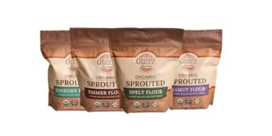 Sprouted Organic Ancient Grain Flour Collection by Granite Mill Farms, (Einkorn, Emmer, Spelt, & Kamut stone-milled flours), 30 oz. 4-pack