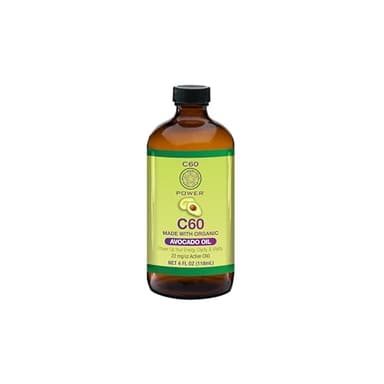 C60 Power C60 in Organic Avocado Oil - Natural Wellness & Antioxidant Support for Men & Women, 99.99% Pure Carbon Fullerenes, Promotes Energy, Mental Clarity, & Stamina - 4 fl oz Bottle