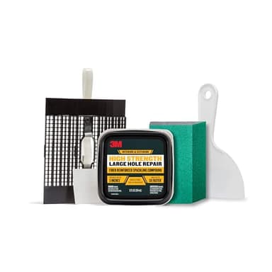 3M High Strength Large Hole Repair Kit, Includes Spackling Compound 12 oz, Spreader, Sanding Sponge, Hole Repair Plate & Tape, Easy Wall Repair Kit, No Shrinking, Cracking or Sagging (LHR-SIOCKIT)