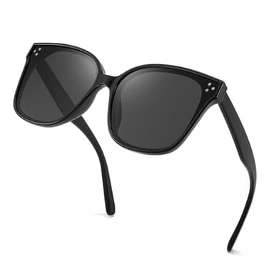 FEISEDY Oversized Polarized Sunglasses - UV400 Protection, Square Fashion Sun Glasses for Outdoor & Daily B2600 Obsidian