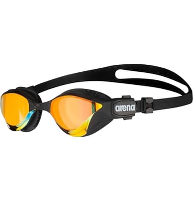 ARENA Unisex Adult Cobra Tri Swimming Goggles for Triathlon Open Water Racing and Fitness Swipe Anti-Fog Wide Vision Mirror Lens Professional Gear, Yellow/Copper/Black