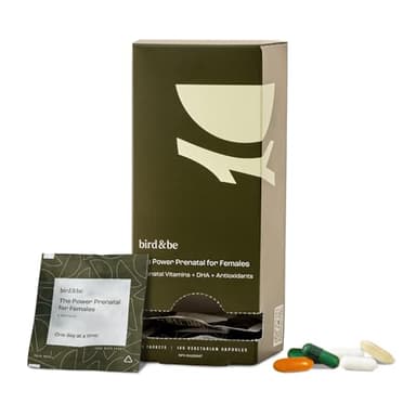 bird&be The Power Prenatal for Females - Fertility Support with Algae Oil DHA (Omega-3), CoQ10 and N-Acetyl Cysteine - 30-Day Supply