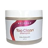 4C ONLY Too Clean Shampoo 10 oz Jar - Salon Quality Curly Hair Shampoo for 4C Curl Pattern, Moisturizing Natural Hair Shampoo for Black Women and Men
