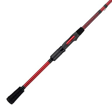 Ugly Stik 6’6” Carbon Spinning Rod, One-Piece , 6-12lb Line Rating, Medium Power, Fast Action, 1/8-1/2 oz. Lure Rating,Red/Black