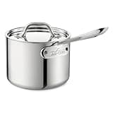All-Clad D3 3-Ply Stainless Steel Sauce Pan with Lid 2 Quart, Induction, Oven Broiler Safe 600F, Multipurpose, Compatible w/ All Cooktops, For Restaurant or Home Kitchen, Pots & Pans, Cookware, Silver