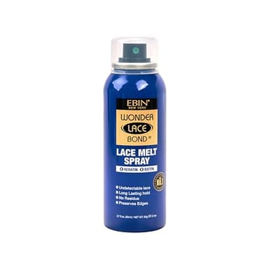 EBIN NEW YORK Wonder Lace Bond Lace Melt Aerosol Spray Keratin + Biotin | Extra Firm Hold Wig Adhesive Spray | seamless Natural Hairline | 2.7 Fl Oz