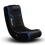 X Rocker Eclipse Video Gaming Floor Chair with Built-In Headrest Speakers, Wireless Bluetooth, Foldable, Vegan Leather, 300 lbs Max, Amazon Exclusive, Black and Blue