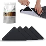 Ledgebay Rug Pad Grippers for Area Rugs - Multi Pack Reusable, No Skid, Washable, Anti-Slip, Rug Pad Gripper for Hardwood Floors and Tile with Double-Sided, Self Adhesive to Keep Area Rugs Flat (4)