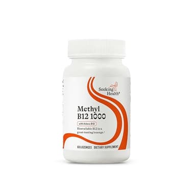 Seeking Health Methyl B12 1000, 1000 mcg B12 as Adenosylcobalamin and Methylcobalamin, Supports Homocysteine Levels and Methylation, MTHFR Support, Vegan and Vegetarian (60 lozenges)*