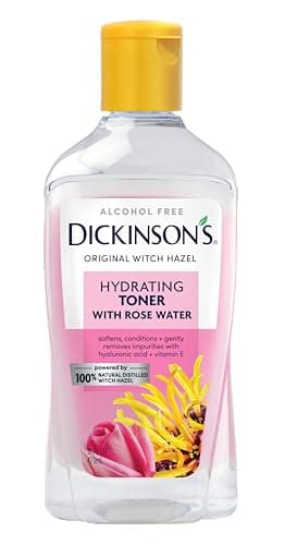 Dickinson's Enhanced Witch Hazel Hydrating Toner with Rosewater, Alcohol Free, 98% Natural Formula, 16 Fl Oz (Pack of 1)