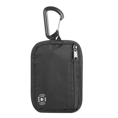 KOSMCCO RFID Blocking Clip Stash Pouch, Minimalist Hidden Travel Wallet for Cards & Cash - Slim Pickpocket-Proof Design for Everyday Carry, Black