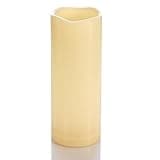 Qinc Flameless Outdoor Battery Operated Candles with Timer 3'' x 8'' Waterproof Pillar Candle Flickering Plastic Electric LED Lights for Wedding Party Halloween Thanksgiving Christmas Decoration Gift