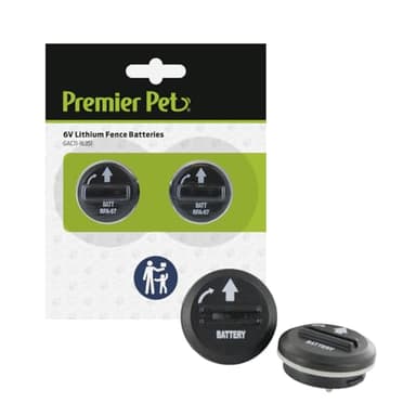 Premier Pet 6V Lithium Batteries Pack of 2 - Convenient Replacement Power Source - Long Lasting Battery Life - Broad Compatibility Pack for Wireless Fence Collars - Easy to Replace