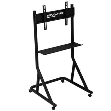 GTPLAYER Monitor Stand Mobile TV Stand with Adjustable Height for 32-65 Inch Display TV Mount Fit for Racing Wheel Stand, Racing Simulator Cockpit, Only Monitor Stand, TV Not Included, Black