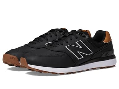 New Balance Men's 574 Greens v2 Golf Shoe, 10 D, Black/Gum