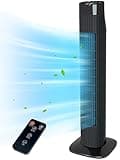 Uthfy Tower Fan for Bedroom,Fans That Blow Cold Air,80° Oscillating Fan with Remote,7.5H Timer,3 Speeds,Standing Fan Bladeless Fan Cooling Fan for Room Office 32 Inch