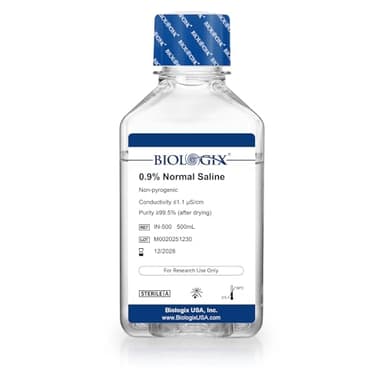 CryoKing 0.9% Normal Saline Solution, 0.1μm Filtration Sterilized Sodium Chloride Solution, Ready-to-Use Buffer for Lab Research Only, 500ml/Bottle (500ml Total)