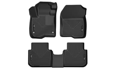 Husky Liners Weatherbeater Floor Mats | Fits 2024-2026 Honda CR-V (Includes Hybrid Models) | Front & 2nd Row, 3-pc Black - 99411