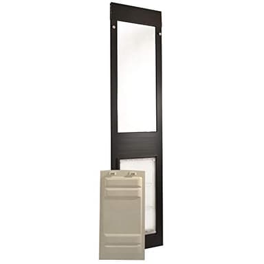 Endura Flap Thermo Panel Pet Door for Sliding Glass Doors | Heavy-Duty Aluminum Frame with Secure Locking Cover | Energy Efficient & Easy Install | Black, XL Flap, 93.25"-96.25" Slider Height