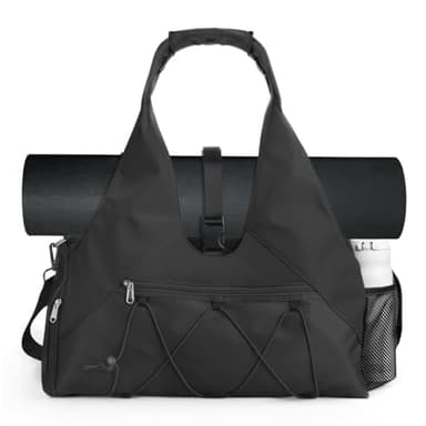 Forestfish Gym Bag For Women With Yoga Mat Holder & Shoe Compartment & Wet Dry Storage Pocket & Adjustable Strap