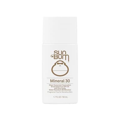 Sun Bum Mineral SPF 30 Face Sunscreen Lotion - Broad Spectrum and Fragrance Free Moisturizing Facial Sunscreen - Hawaii 104 Act Compliant (Without Octinoxate & Oxybenzone) - Travel Size - 1.7 oz