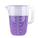 1 Gallon Measuring Pitcher, Large Measuring Cup with Spout and Handle, 134oz Plastic measuring pitcher with Conversion Chart, 1 Gallon Measuring Container for Motor Oil, Chemicals, Pools, Lawns