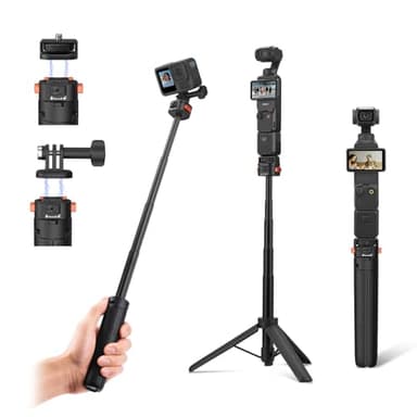 20" Osmo Pocket 3 Tripod for Action Camera, Xtra Muse Mini Table Desk Extendable Stand Small Handheld Selfie Stick Quick Release 1/4'' Screw Vlog for DJI Action 6 5 Pro for Insta360 X4 X5 Accessories