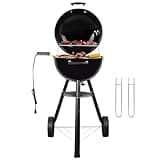 CUKOR 2 in 1 Electric Barbecue Grill，Electric & Charcoal Grill BBQ Grill Indoor Outdoor, Non-stick Porcelain-Enameled Lid and Wheels