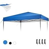 Gotruth 10×10 Canopy Replacement Top, Pop Up Canopy Replacement Tent Cover for Straight Leg Frame, Waterproof Canopy Top Cover for Garden Patio Camping (Top Only)(Blue)