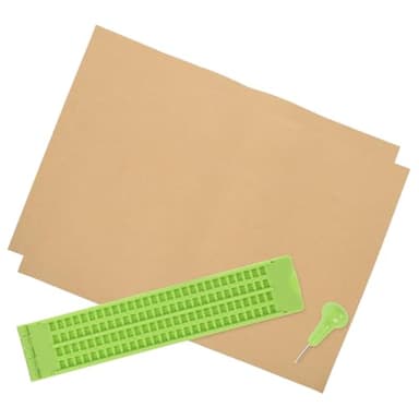 CONGARTENO Reusable Braille Writing Kit with Sturdy Plastic Board and Stylus for Visually Impaired Includes Tactile Tablet Braille Accessory with Practice