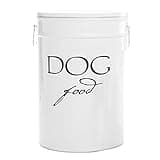 Harry Barker White Classic Food Storage Canister For Dogs, Large 40 Pounds of Food