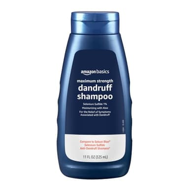 Amazon Basics Moisturizing Anti-Dandruff Shampoo, Maximum Strength with 1% Selenium Sulfide, 11 Fl Oz, Pack of 1