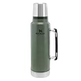 Stanley Classic Vacuum Insulated Wide Mouth Bottle - Hammertone Green - BPA-Free 18/8 Stainless Steel Thermos for Cold & Hot Beverages - 1.5 QT