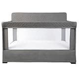Baby Delight Lunaire Full Size Crib & Playard | Breathable Mesh Baby Crib | Tool-Free Assembly Baby Bed | Charcoal Tweed