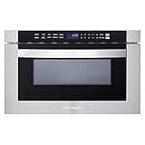 COSMO COS-12MWDSS 24 in. Built-in Microwave Drawer with Automatic Presets, Touch Controls, Defrosting Rack and 1.2 cu. ft. Capacity in Stainless Steel