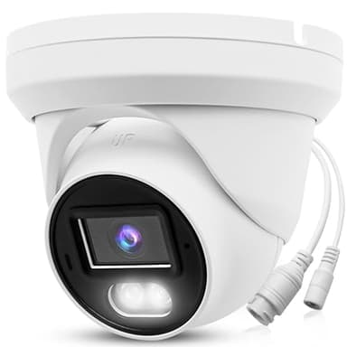 Real HD 8MP 4K PoE IP Full Color Night Vision Security Camera Outdoor, 2.8mm Wide Angle, H.265, Waterproof IP66, Metal Housing Turret Dome IP Camera, NDAA Compliant