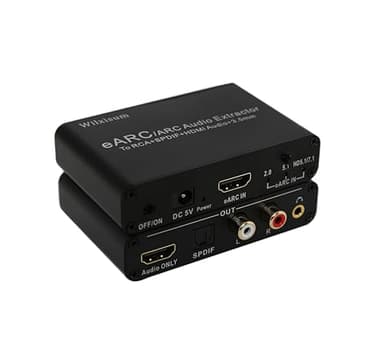 Wilxisum HDMI Earc/Arc Audio Extractor/Adapter, HDMI Earc/Arc to RCA R/L, Optical, 3.5mm Audio Converter