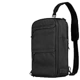 ANIMO9 Crossbody Sling Bag for Men – Water-Resistant Travel Laptop Backpack with Anti-Theft Pockets, Durable - Adjustable One Strap – Commuter Gym Chest Shoulder Bag Fits 14” Laptop (Black)