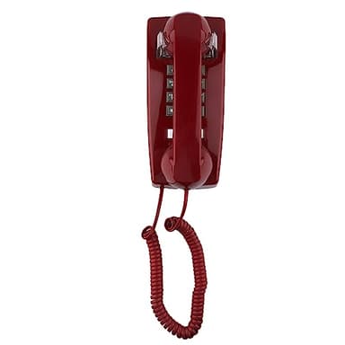 Classic Wall Phones for Landline with Mechanical Ringing, Retro Wall Mounted Phone Waterproof, Old Wall Mount Phone for Home, Office, Hotel and School（ Red）