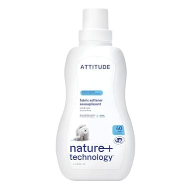ATTITUDE Liquid Fabric Softener, Plant-Based & Vegan, HE Compatible, Naturally Derived, Wildflowers Scent, 40 Loads, 33.8 Fl Oz