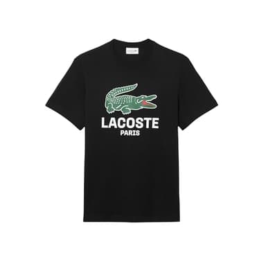 Lacoste Men's Printed Cotton T-Shirt, Black, Medium